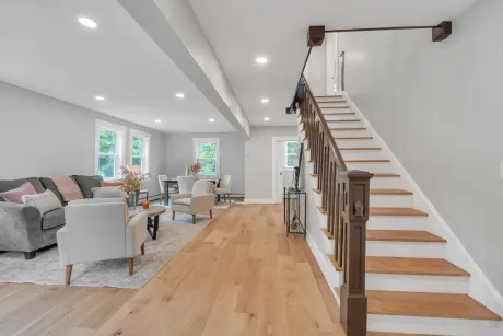A rebuilt staircase and refreshed entryway